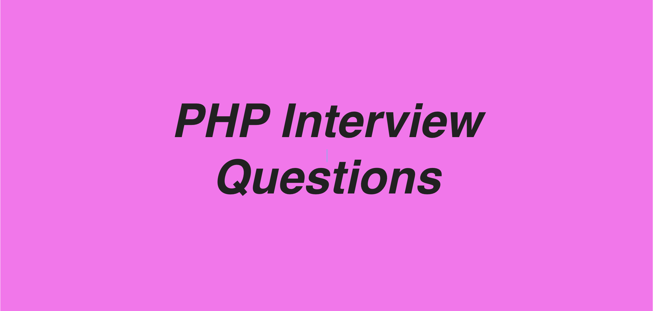 PHP Interview questions